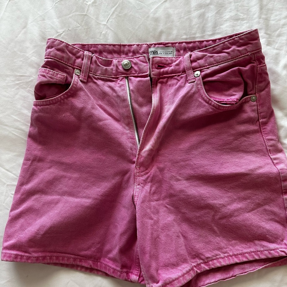 Zara Pink Jean Dad Shorts
